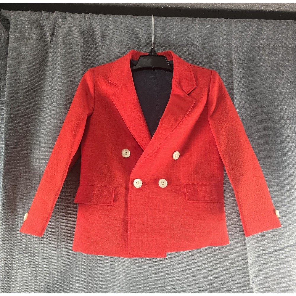 big GUY Boys Red Double-Breasted Pant Suit Set Size 14 Polyester Jacket & Pants